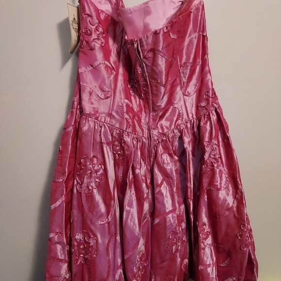 Strapless rose color XXL dress with scarf - Picture 8 of 12